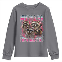 Physically Thicc Funny Raccoon Meme Youth Sweatshirt Mentally Sick Bootleg Graphic 90s - Wonder Print Shop