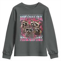 Physically Thicc Funny Raccoon Meme Youth Sweatshirt Mentally Sick Bootleg Graphic 90s - Wonder Print Shop