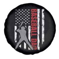 Baseball Dad Spare Tire Cover Retro US Flag Fathers Day Baseball Player - Wonder Print Shop