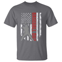 Baseball Dad T Shirt Retro US Flag Fathers Day Baseball Player - Wonder Print Shop