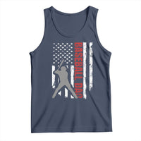 Baseball Dad Tank Top Retro US Flag Fathers Day Baseball Player - Wonder Print Shop