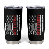 Baseball Dad Tumbler Cup Retro US Flag Fathers Day Baseball Player - Wonder Print Shop