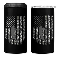 Camo US Flag Baseball Player 4 in 1 Can Cooler Tumbler Retro Camouflage American Flag Patriotic - Wonder Print Shop