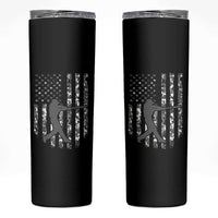 Camo US Flag Baseball Player Skinny Tumbler Retro Camouflage American Flag Patriotic - Wonder Print Shop