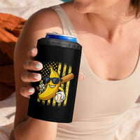 Retro Bananas 4 in 1 Can Cooler Tumbler Vintage American Flag Banana Lover - Wonder Print Shop