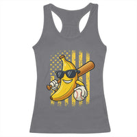Retro Bananas Racerback Tank Top Vintage American Flag Banana Lover - Wonder Print Shop