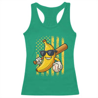 Retro Bananas Racerback Tank Top Vintage American Flag Banana Lover - Wonder Print Shop