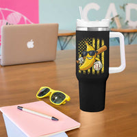 Retro Bananas Tumbler With Handle Vintage American Flag Banana Lover - Wonder Print Shop