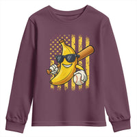 Retro Bananas Youth Sweatshirt Vintage American Flag Banana Lover - Wonder Print Shop