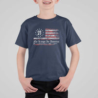 No Kings in America T Shirt For Kid 86 47 US Flag Impeach 47