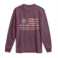No Kings in America Long Sleeve Shirt 86 47 US Flag Impeach 47