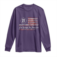 No Kings in America Long Sleeve Shirt 86 47 US Flag Impeach 47