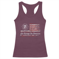 No Kings in America Racerback Tank Top 86 47 US Flag Impeach 47