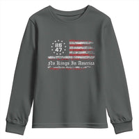 No Kings in America Youth Sweatshirt 86 47 US Flag Impeach 47