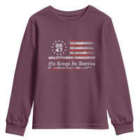 No Kings in America Youth Sweatshirt 86 47 US Flag Impeach 47