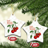 Subtle FDT Ceramic Ornament Fresh Delicious Tomatoes Retro Tomato Vine Graphic Political Humor