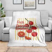 Subtle FDT Throw Blanket Fresh Delicious Tomatoes Striped Retro Vintage 80s Subtle FDT