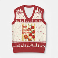 Subtle FDT V-Neck Knit Sweater Vest Fresh Delicious Tomatoes Striped Retro Vintage 80s Subtle FDT