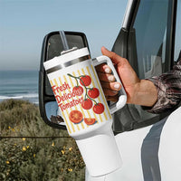 Subtle FDT Tumbler With Handle Fresh Delicious Tomatoes Striped Retro Vintage 80s Subtle FDT