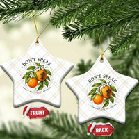 Subtle FDT Ceramic Ornament Dont Speak Orange Graphic Retro Vintage