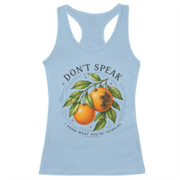 Subtle FDT Racerback Tank Top Dont Speak Orange Graphic Retro Vintage