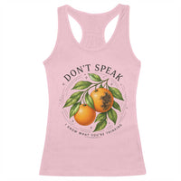 Subtle FDT Racerback Tank Top Dont Speak Orange Graphic Retro Vintage