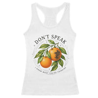 Subtle FDT Racerback Tank Top Dont Speak Orange Graphic Retro Vintage