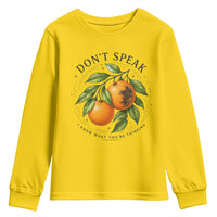 Subtle FDT Youth Sweatshirt Dont Speak Orange Graphic Retro Vintage