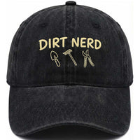 Dirt Nerd Washed Cotton Baseball Cap Funny Gardening Lover Gardener