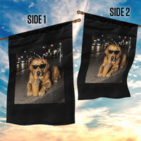 Funny Golden Retriever Iced Coffee Garden Flag Grunge Silly Meme Graphic Funny Dog Lover