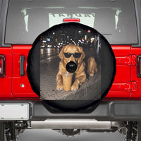 Funny Golden Retriever Iced Coffee Spare Tire Cover Grunge Silly Meme Graphic Funny Dog Lover