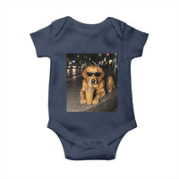 Funny Golden Retriever Iced Coffee Baby Onesie Grunge Silly Meme Graphic Funny Dog Lover