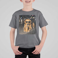 Funny Golden Retriever Iced Coffee T Shirt For Kid Grunge Silly Meme Graphic Funny Dog Lover