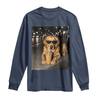 Funny Golden Retriever Iced Coffee Long Sleeve Shirt Grunge Silly Meme Graphic Funny Dog Lover