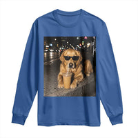 Funny Golden Retriever Iced Coffee Long Sleeve Shirt Grunge Silly Meme Graphic Funny Dog Lover