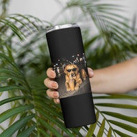 Funny Golden Retriever Iced Coffee Skinny Tumbler Grunge Silly Meme Graphic Funny Dog Lover