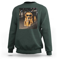 Funny Golden Retriever Iced Coffee Sweatshirt Grunge Silly Meme Graphic Funny Dog Lover