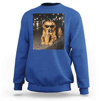 Funny Golden Retriever Iced Coffee Sweatshirt Grunge Silly Meme Graphic Funny Dog Lover