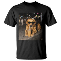 Funny Golden Retriever Iced Coffee T Shirt Grunge Silly Meme Graphic Funny Dog Lover