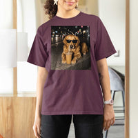 Funny Golden Retriever Iced Coffee T Shirt For Women Grunge Silly Meme Graphic Funny Dog Lover