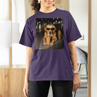 Funny Golden Retriever Iced Coffee T Shirt For Women Grunge Silly Meme Graphic Funny Dog Lover
