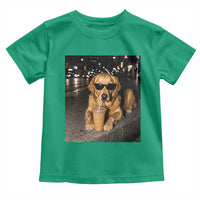 Funny Golden Retriever Iced Coffee Toddler T Shirt Grunge Silly Meme Graphic Funny Dog Lover