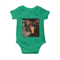 Dachshund Iced Coffee Baby Onesie Grunge Meme Graphic Funny Weiner Dog Lovers Dad