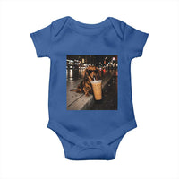 Dachshund Iced Coffee Baby Onesie Grunge Meme Graphic Funny Weiner Dog Lovers Dad