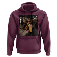 Dachshund Iced Coffee Hoodie Grunge Meme Graphic Funny Weiner Dog Lovers Dad