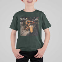 Dachshund Iced Coffee T Shirt For Kid Grunge Meme Graphic Funny Weiner Dog Lovers Dad