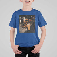 Dachshund Iced Coffee T Shirt For Kid Grunge Meme Graphic Funny Weiner Dog Lovers Dad