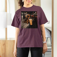 Dachshund Iced Coffee T Shirt For Women Grunge Meme Graphic Funny Weiner Dog Lovers Dad