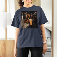 Dachshund Iced Coffee T Shirt For Women Grunge Meme Graphic Funny Weiner Dog Lovers Dad