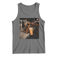 Dachshund Iced Coffee Tank Top Grunge Meme Graphic Funny Weiner Dog Lovers Dad